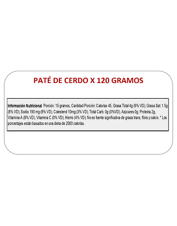 PATE DE CERDO X 120G