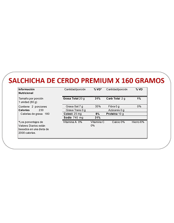 SALCHICHA PREMIUM x 160 GR