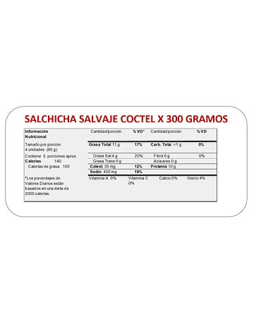 SALCHICHA SALVAJE x 300 GR