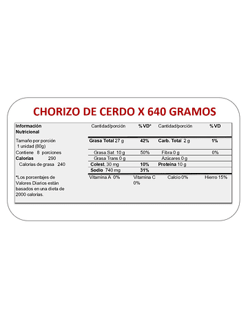 CHORIZO PREMIUM X 640 GR
