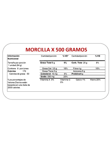 MORCILLA X 500 GR