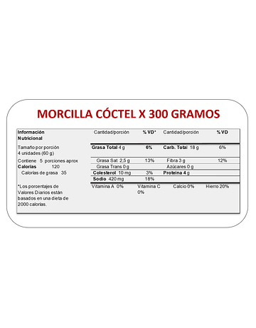 MORCILLA COCTEL 300 GR