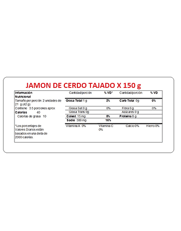 JAMON TAJADO 150G