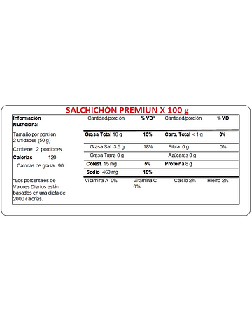 SALCHICHON CERVECERO x 100 GR 