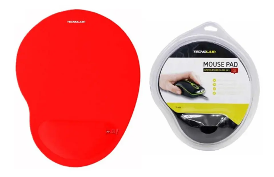 Mouse Pad Con Apoya Muñeca De Gel Rojo - Ps 2