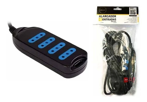 Alargador Eléctrico 5mts Certificado Negro - Ps