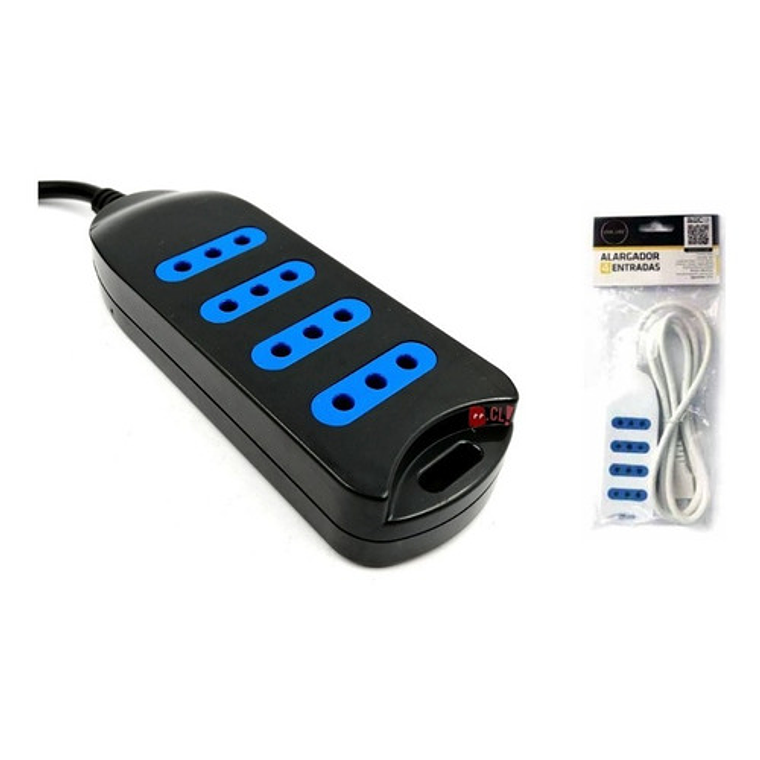 Alargador Eléctrico 3mts Certificado Negro - Ps 2