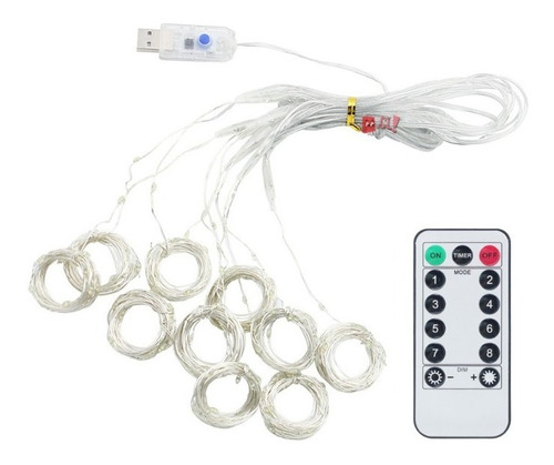 Guirnalda Cortina Luz Led 2mts Blanco Frio - Ps