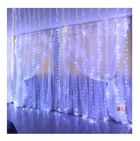 Guirnalda Cortina Luz Led 2mts Blanco Frio - Ps