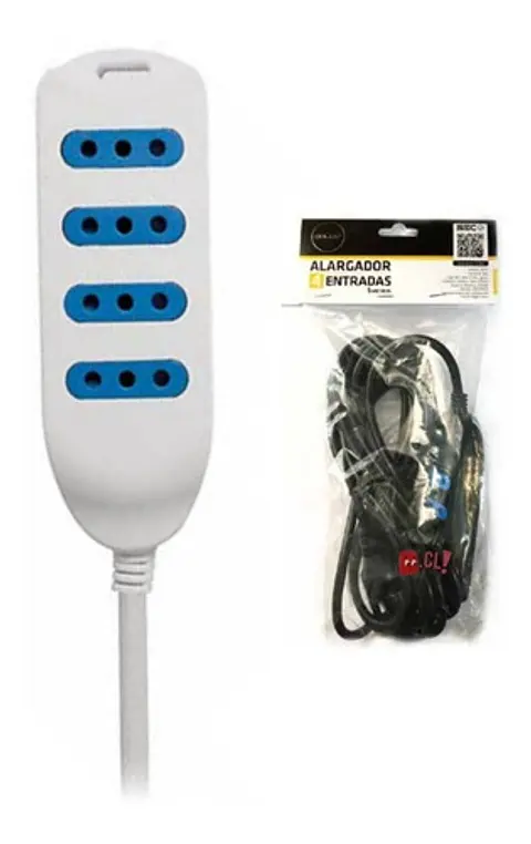 Alargador Eléctrico 5mts Certificado Blanco - Ps