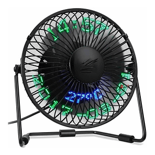 Ventilador Usb Escritorio Reloj Led - Ps