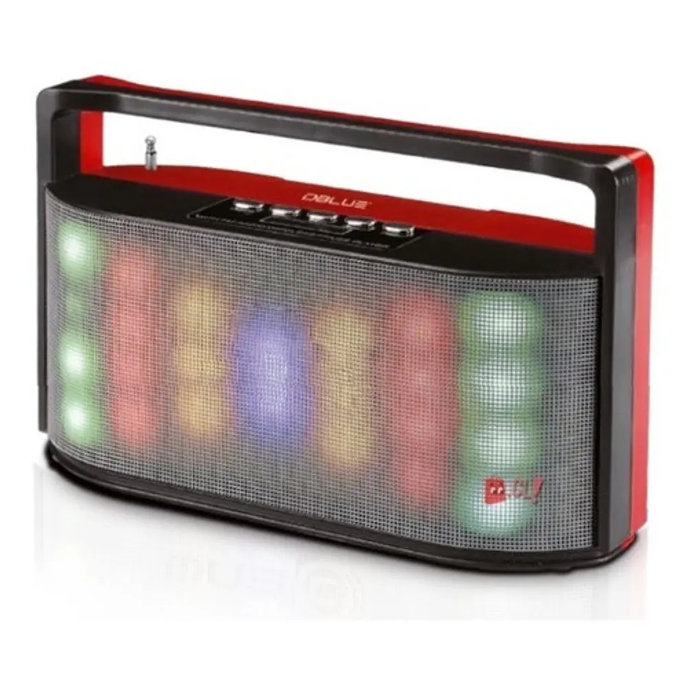 Parlante Bluetooth Iluminación Multicolor Portátil Rojo - Ps 1
