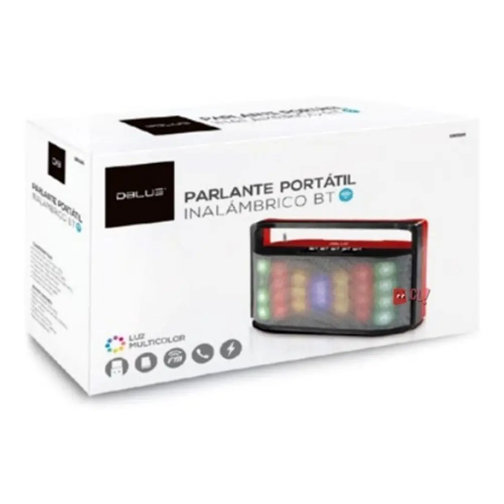 Parlante Bluetooth Iluminación Multicolor Portátil Rojo - Ps 2
