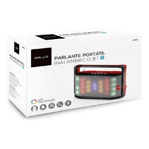 Parlante Bluetooth Iluminación Multicolor Portátil Rojo - Ps