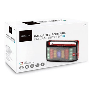 Parlante Bluetooth Iluminación Multicolor Portátil Rojo - Ps