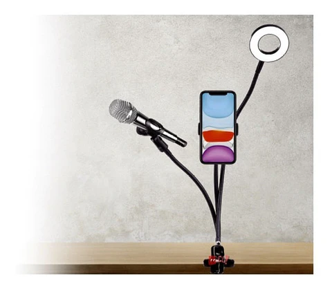 Soporte Celular Clip Con Aro Led Con Control De Luz - Ps