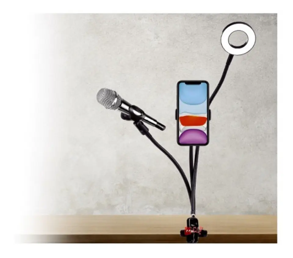 Soporte Celular Clip Con Aro Led Con Control De Luz - Ps 2
