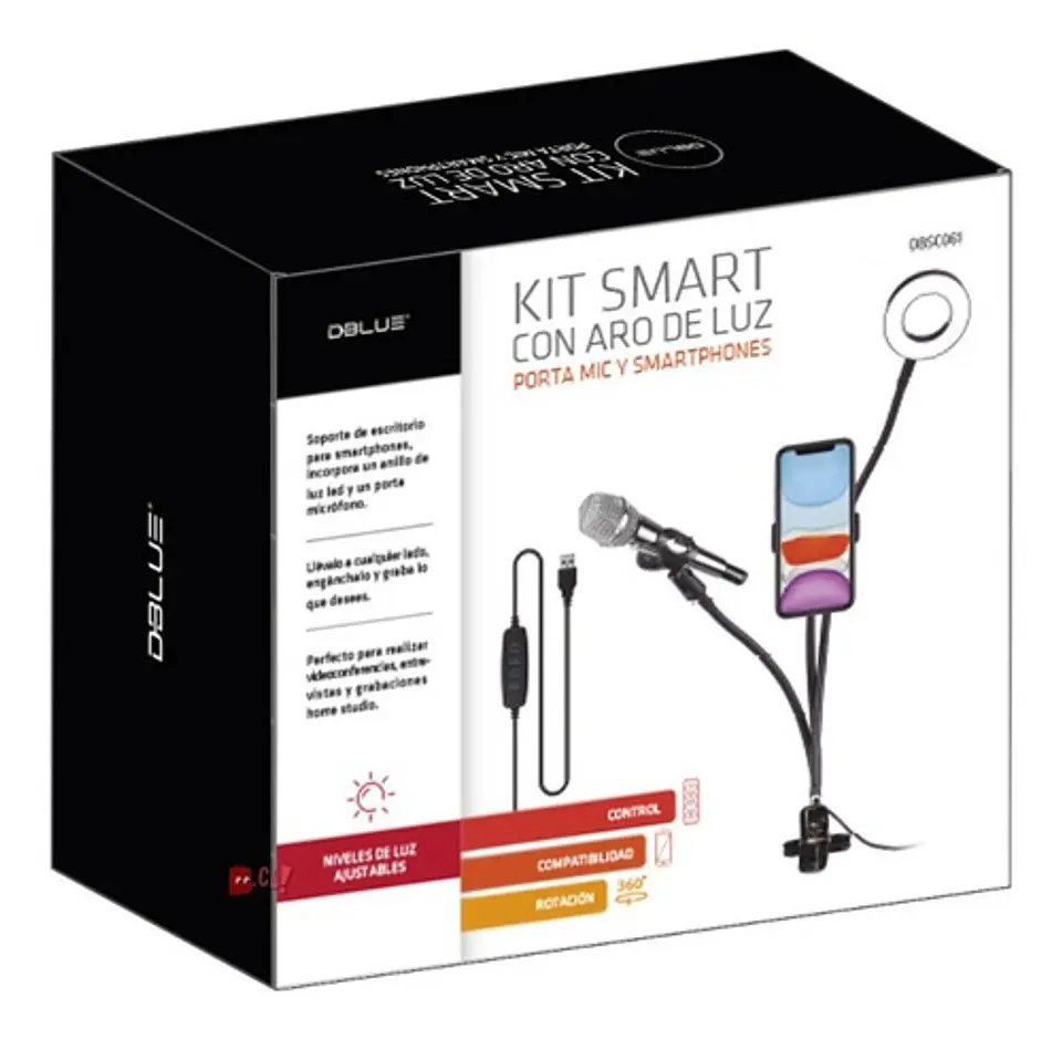 Soporte Celular Clip Con Aro Led Con Control De Luz - Ps 4