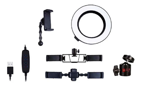 Soporte Para Micrófono Y Celular Con Aro Led - Ps