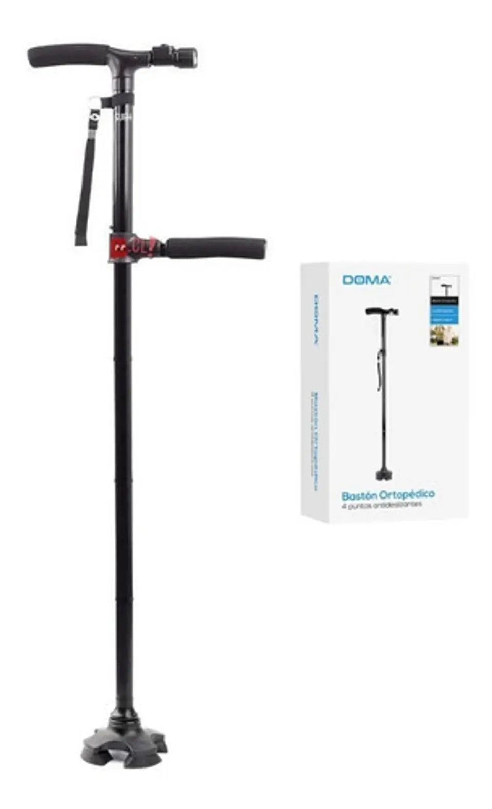 Bastón Plegable Con Luz Led Y 4 Puntos De Apoyo - Ps 4