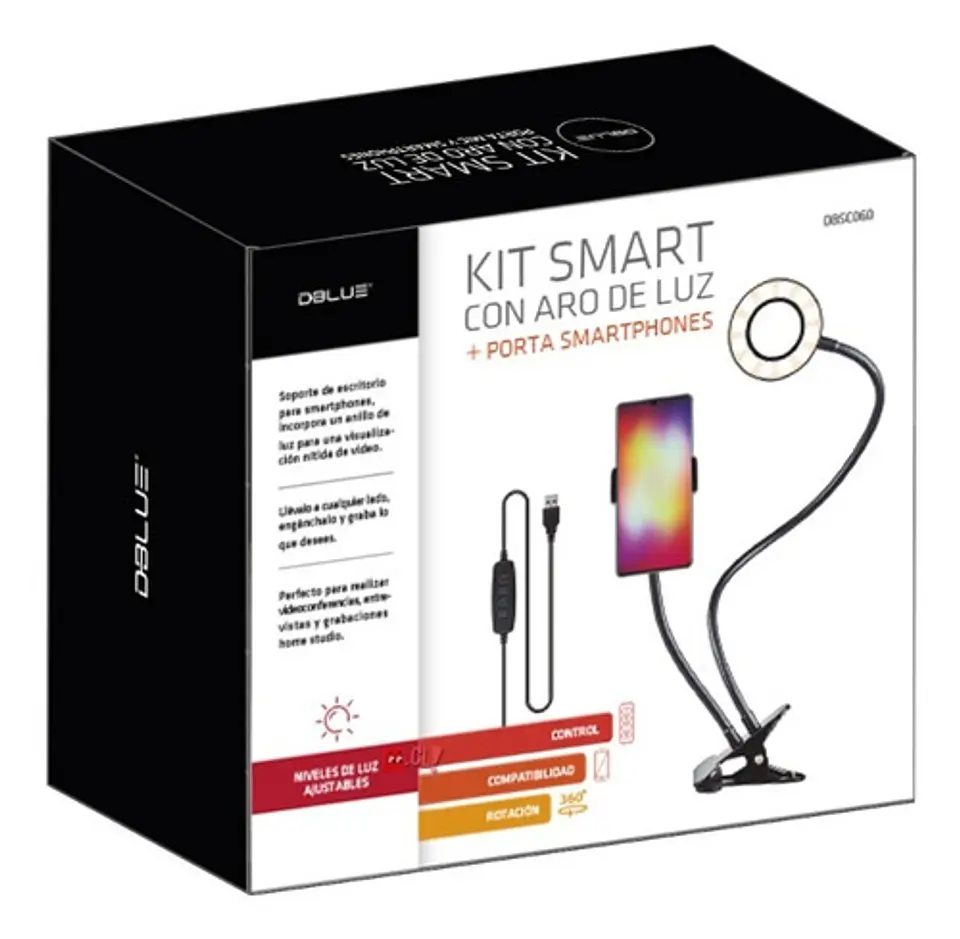 Soporte Celular Escritorio Con Aro Led Con Control Luz - Ps 4