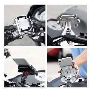 Soporte Celular Para Moto Metálico Rotación 360 - Ps