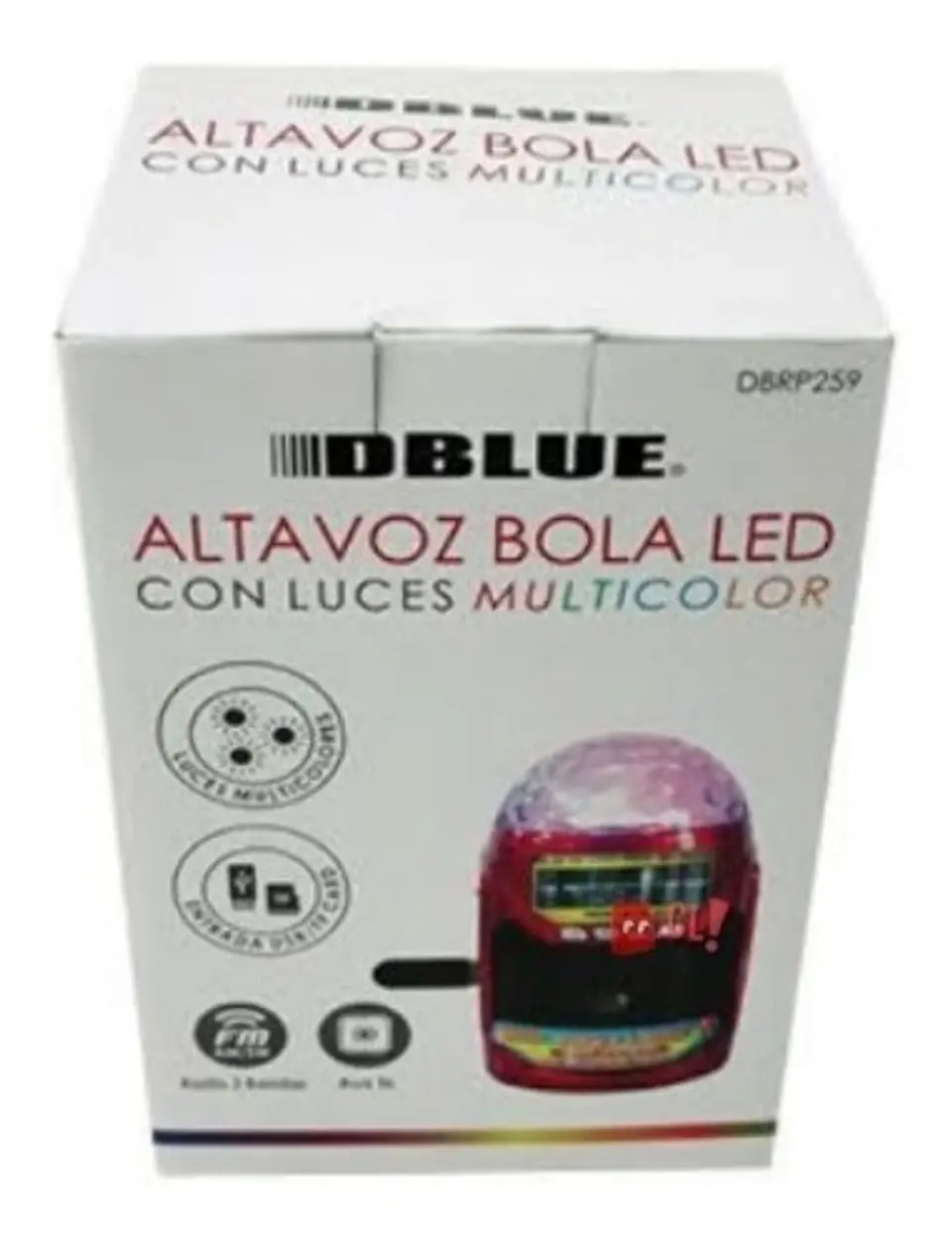 Parlante Portátil Bola Led Multicolor Rojo - Ps 2