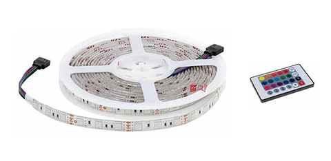 Tira Led De 5mts Smd 3528 Color Rgb Con Control - Ps