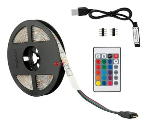 Tira Led De 3mts Rgb Conexión Usb Con Control - Ps