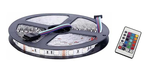 Tira Led De 5mts Rgb 5050 Impermeable Con Control - Ps