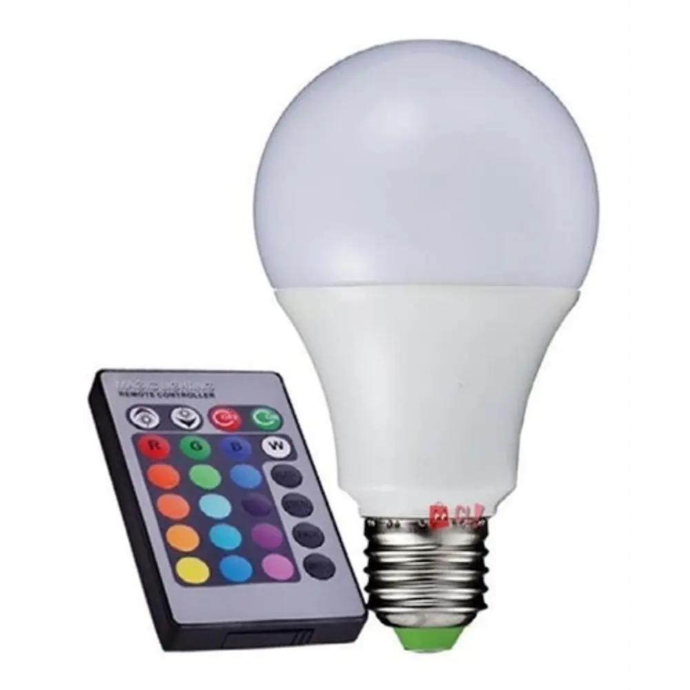 Ampolleta Led Rgb Conector E27 Con Control Remoto - Ps 1
