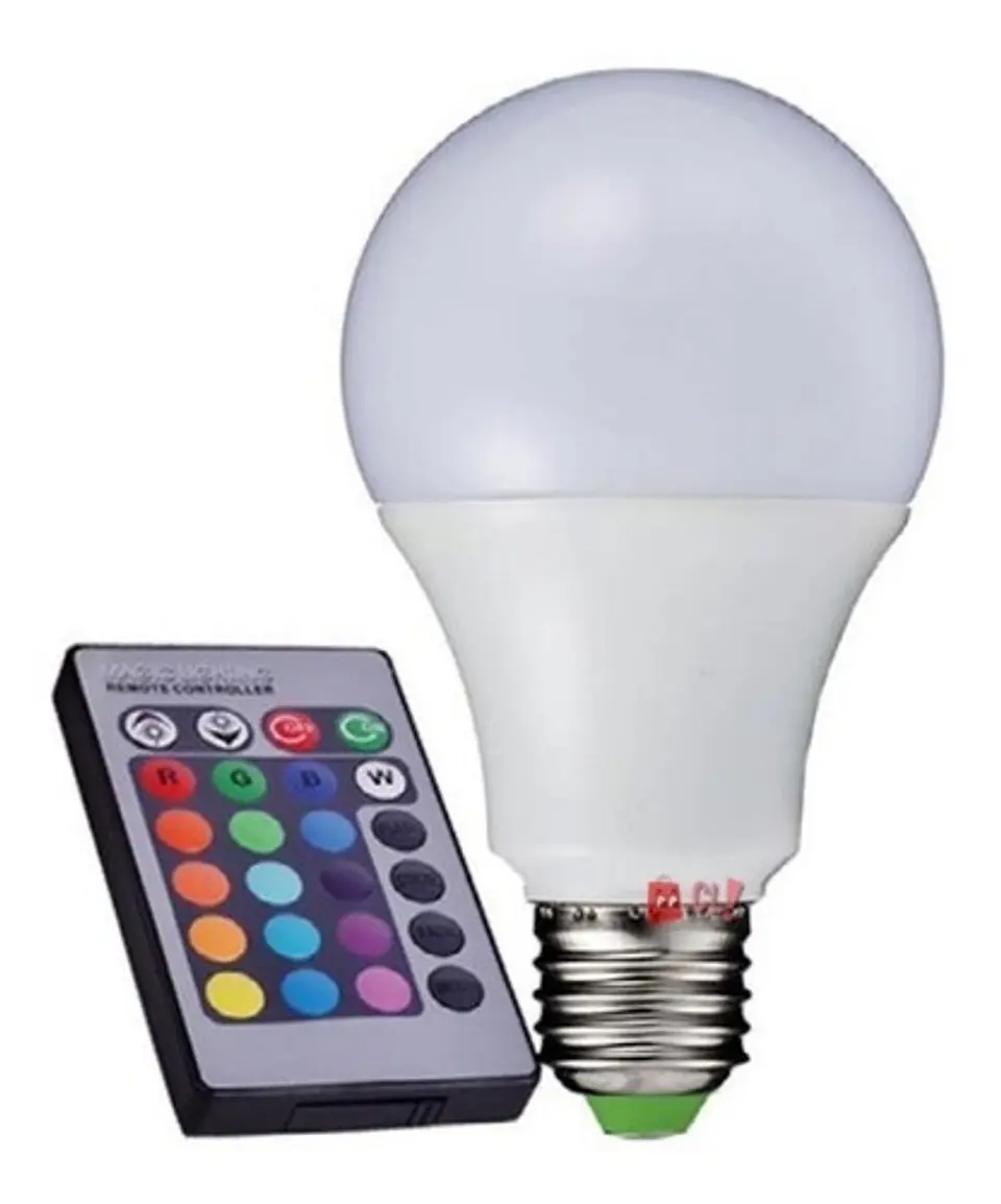 Ampolleta Led Rgb Conector E27 Con Control Remoto - Ps 1