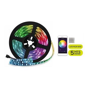Tira Led 5mts Rgb 5050 Con Bluetooth Conexión Celular - Ps