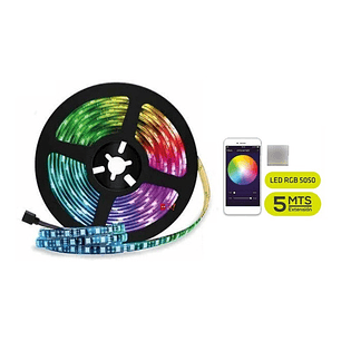 Tira Led 5mts Rgb 5050 Con Bluetooth Conexión Celular - Ps