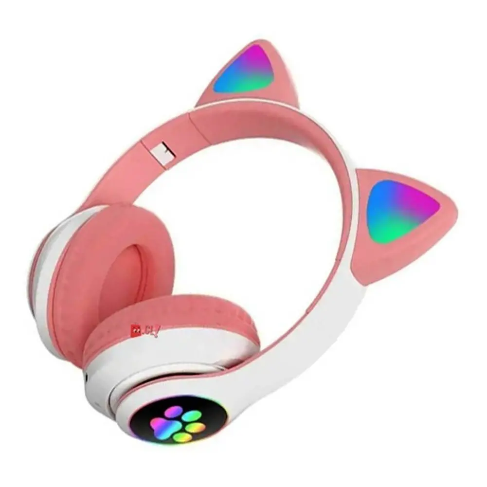 Audífonos Orejas De Gatito Bluetooth Rosado Monster - Ps 2
