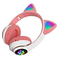 Audífonos Orejas De Gatito Bluetooth Rosado Monster - Ps - Miniatura 2