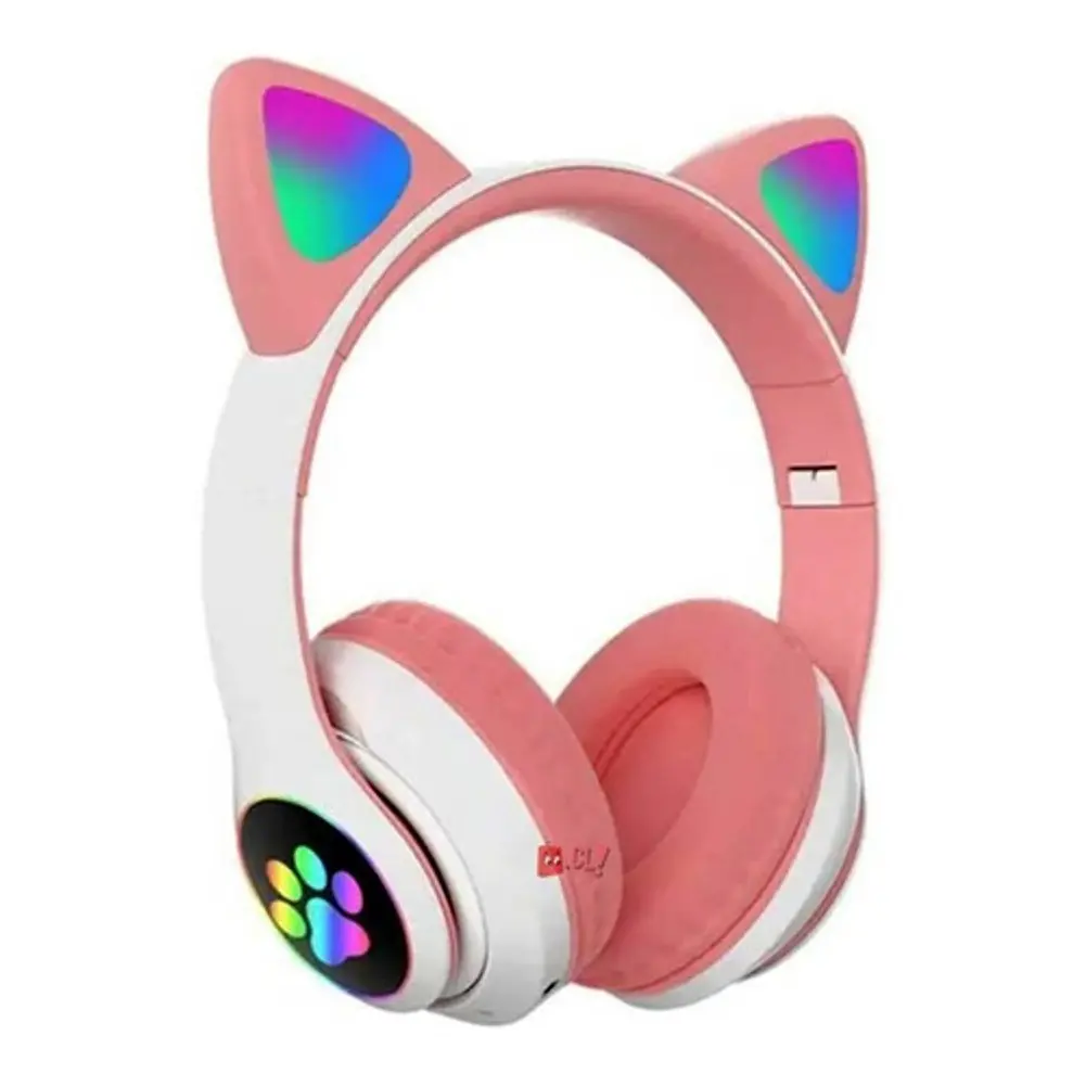 Audífonos Orejas De Gatito Bluetooth Rosado Monster - Ps 3