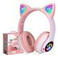 Audífonos Orejas De Gatito Bluetooth Rosado Monster - Ps - Miniatura 4