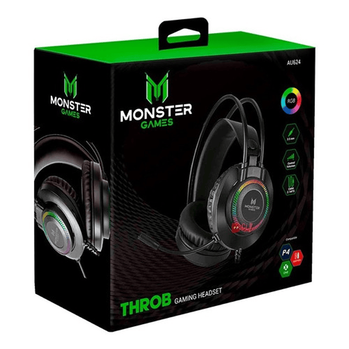 Audífonos Gamer Monster Throb Rgb - Ps 3