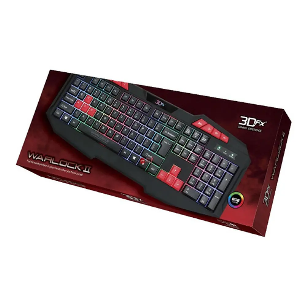 Teclado Gamer Pc Usb Iluminación Rgb Warlock 2 - Ps 3
