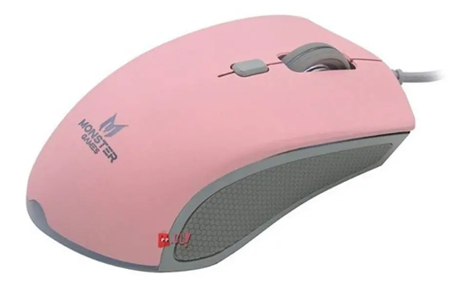 Mouse Gamer Monster Girl Playful Rosado 6400dpi Rgb - Ps 2