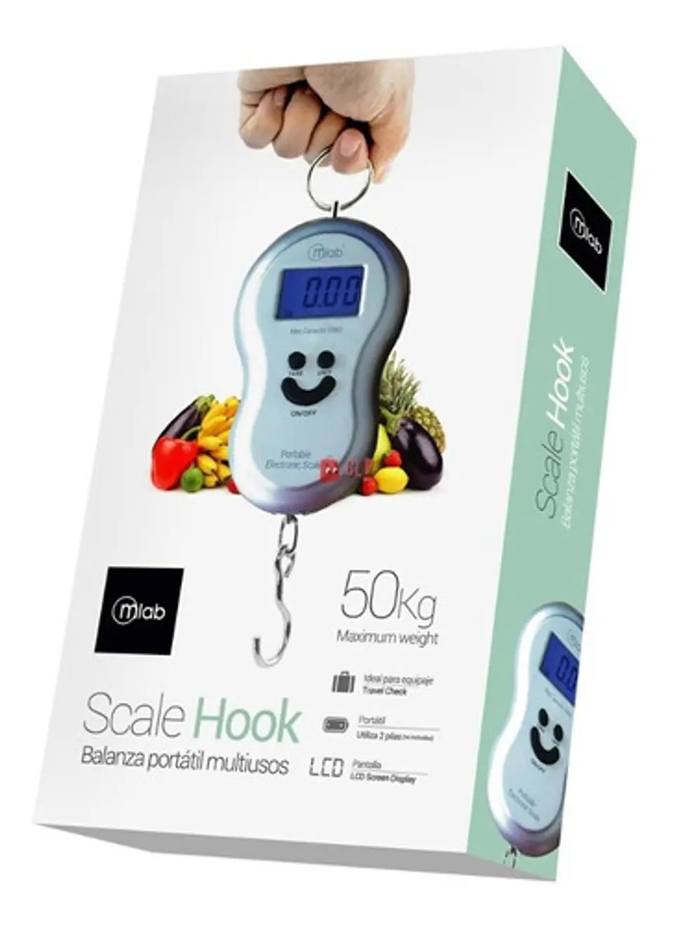 Pesa Balanza Portátil Pantalla Digital 50kg Scalehook - Ps 4