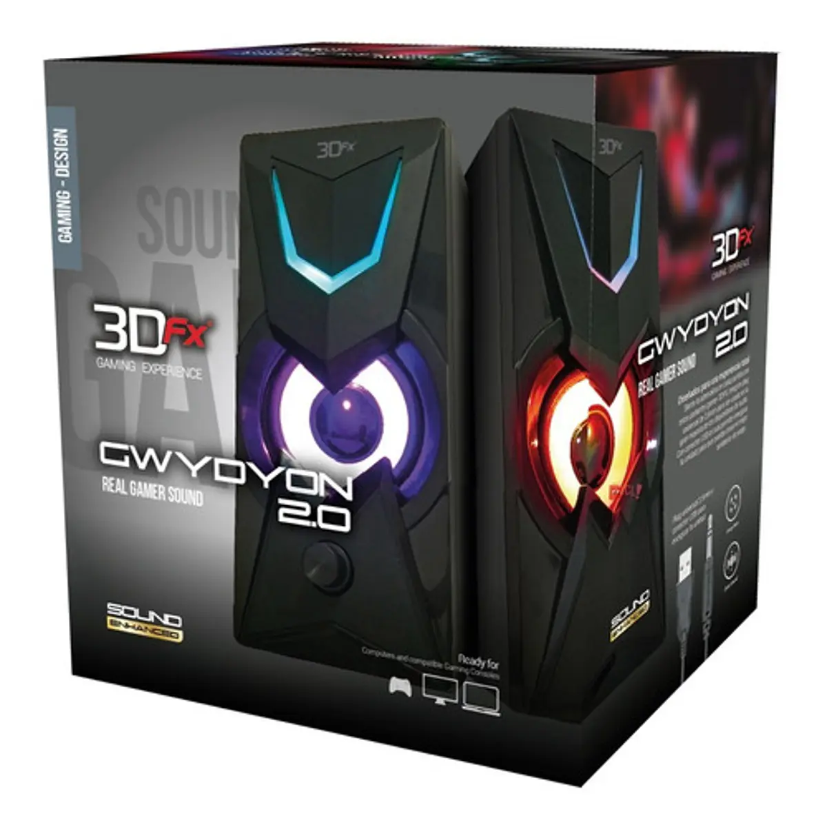 Parlante Pc Gamer Gwydyon Real Gamer Sound 10w - Ps