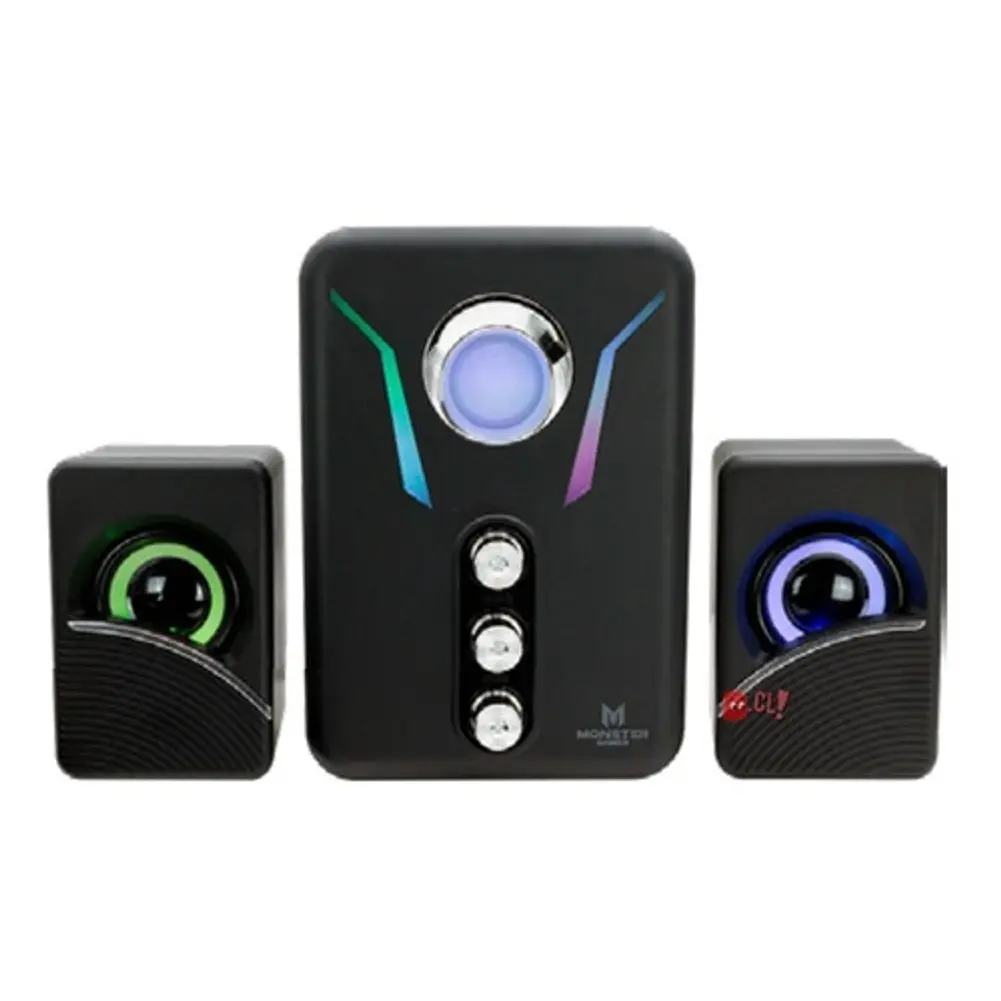 Subwoofer 2.1 Pc Gamer Monster Firing 10w Iluminación - Ps 1