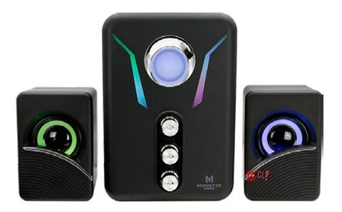 Subwoofer 2.1 Pc Gamer Monster Firing 10w Iluminación - Ps