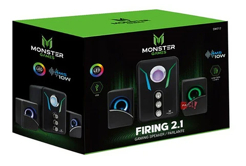 Subwoofer 2.1 Pc Gamer Monster Firing 10w Iluminación - Ps