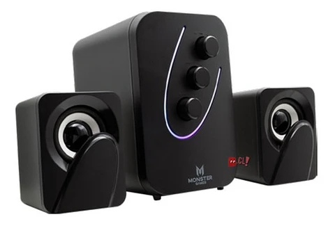 Subwoofer Gamer Rgb Monster Quake 2.1 10w - Ps