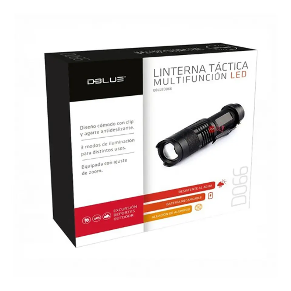 Linterna Led Táctica 350 Lúmenes Resistente Al Agua - Ps 3