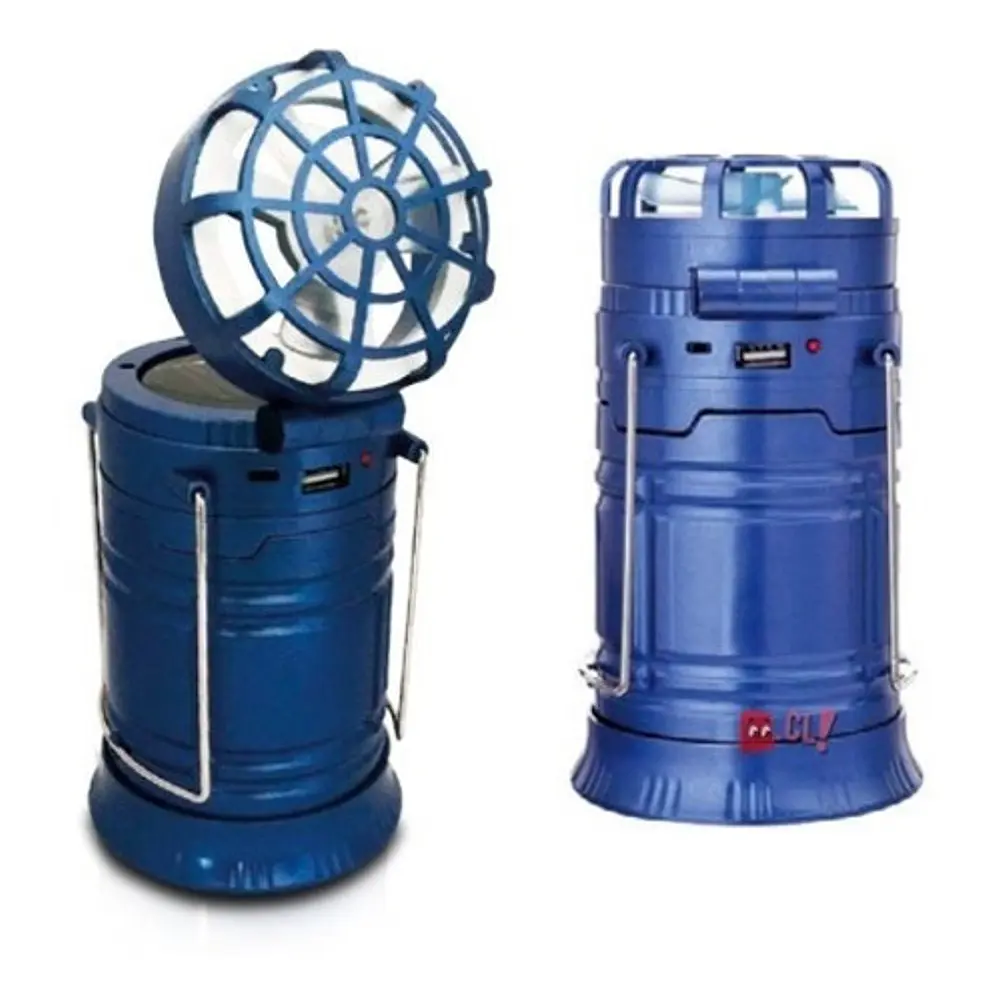 Lámpara Camping Con Ventilador Portátil Camping Azul - Ps 2