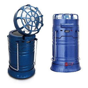Lámpara Camping Con Ventilador Portátil Camping Azul - Ps